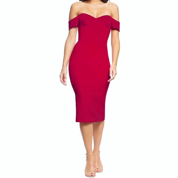 DRESS THE POPULATION Bailey Off the Shoulder Bodycon Dress - Picture 2 of 15